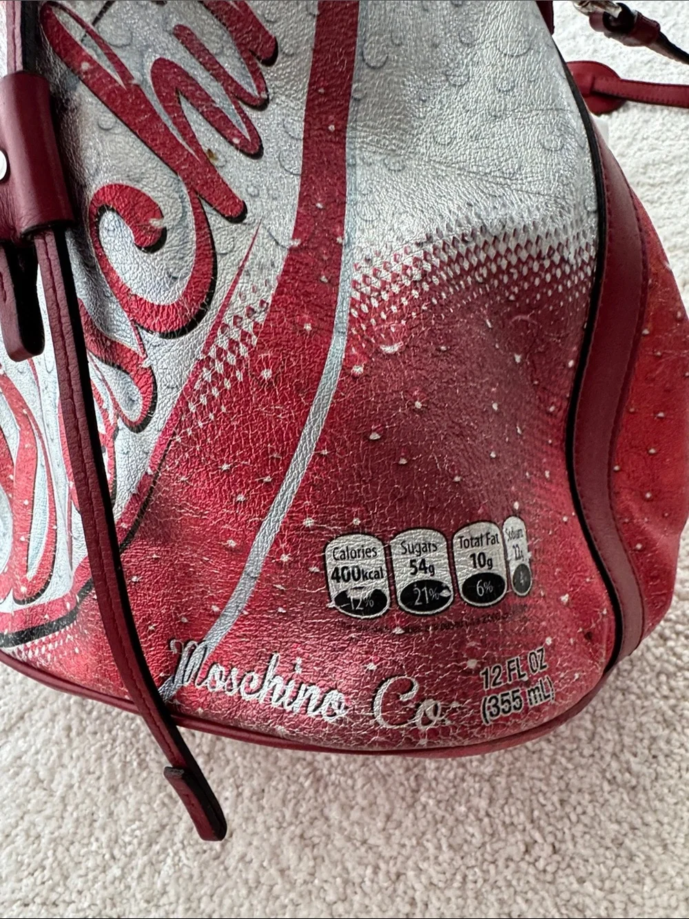 Moschino Red & Silver Coca-Cola Graphic Crossbody Bag